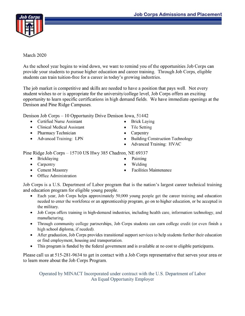 Boyd County Schools Job Corps Opportunities